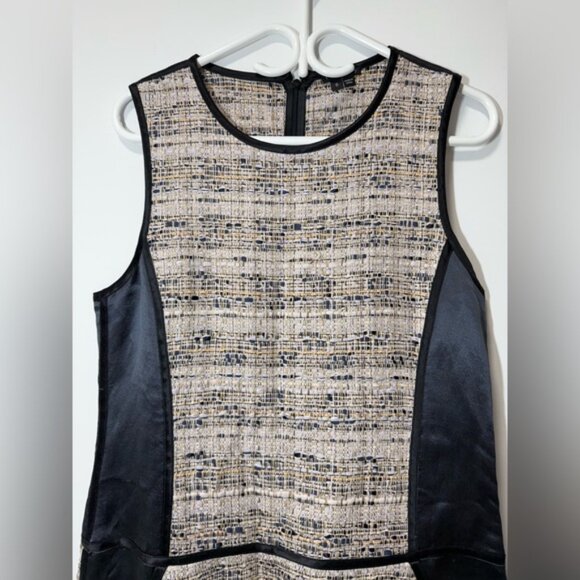 Theory Black and Cream Panel Mini Dress - Picture 6 of 8